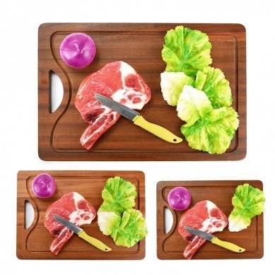 Bamboo Cutting Board with Juice Groove Kitchen Chopping Board for Meat Butcher Block Cheese and Vegetables
