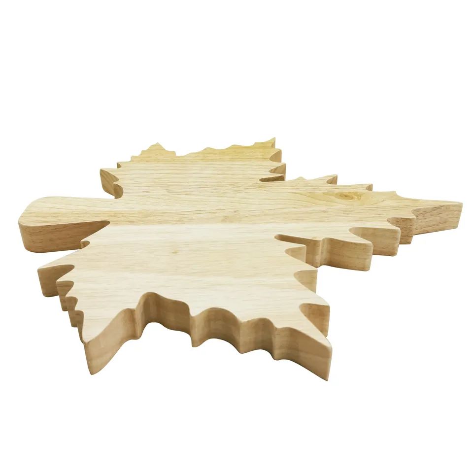 Factory Promotional Premium Whiskey Stone Set - High Quality Maple Leaf Rubber Wood Cutting Board – Shunstone