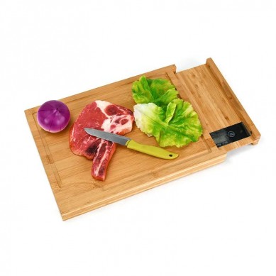 Eco-friendly Kitchen Bamboo Digital Food Scale Custom Wood Electronic Scale Cutting Board Chop Block
