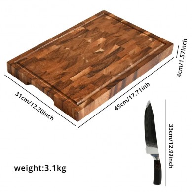 Walnut Large Cutting Board End Grain Charcuterie Board with Deep Juice Butcher Block Serving Board with Sorting Compartment