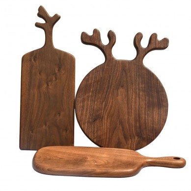 Custom Black Walnut Wood Cutting Boards Kitchen Charcuterie Board Creative Design Elk Shape Home Kitchen Set