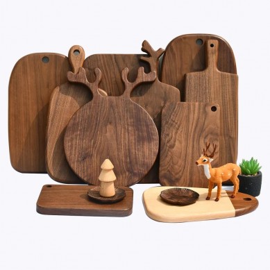 Wholesale Black Walnut Wood Mini Cheese Board Wooden Charcuterie Unique Sublimation Cutting Board with Handle