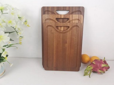 Set of 3 Pieces Different Size Solid Wood Chopping Board Walnut Cutting Boards