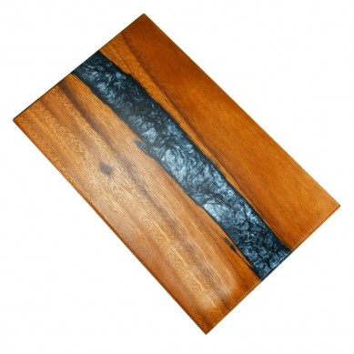 2023 New Design Black Walnut & Resin Cutting Boards Handmade Charcuterie Board Resin Blue Serving Tray for Kitchen