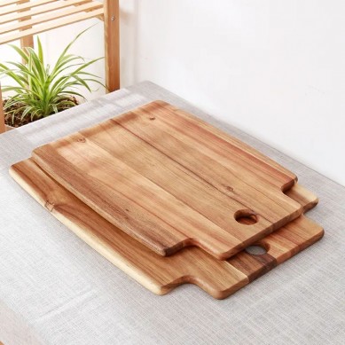 Hot Sell Kitchen Tool Set of 2 Acacia Wood Chopping Blocks Wooden Cutting Board as Christmas Gift