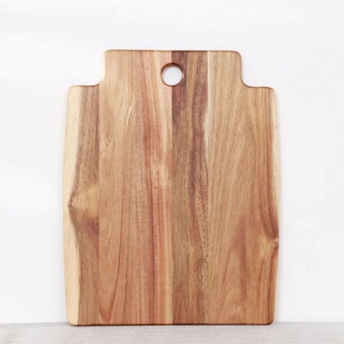 Good Quality Durable Acacia Wood Pizza Serving Board Wooden Cheese Chopping Cutting Board with Holes