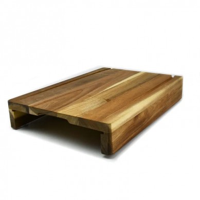 Eco friendly Wooden Meat Large Chopping Block Bamboo Cutting Board with Stainless Steel Trays