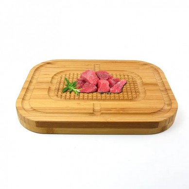 Bamboo Vegetable Cutting Kitchen Thick Meat Chopping Board Large Meat Steak Carving Board Wood Meat Service Tray