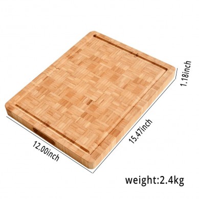 Bamboo Cutting Board Set Wooden for Kitchen Chopping Meat Vegetables Fruits With Juice Groove Handles