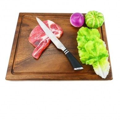 Edge Grain Reversible Walnut Wood Chopping Board with Juice Groove and Handles, Pre-Oiled Carving Tray for Meat & Cheese