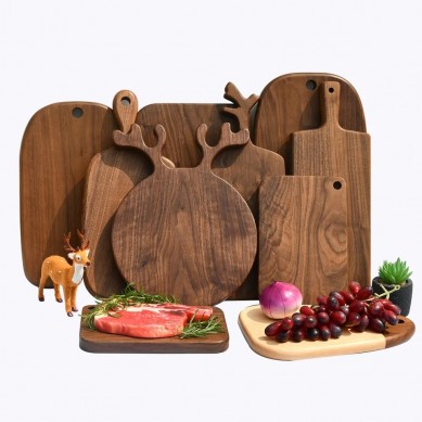 Wholesale Black Walnut Wood Mini Cheese Board Wooden Charcuterie Unique Sublimation Cutting Board with Handle