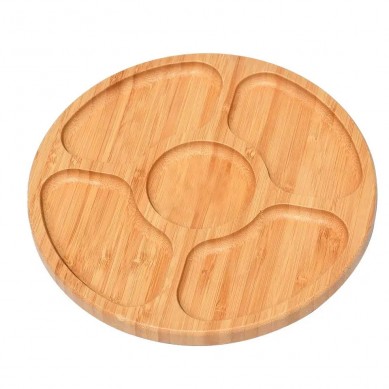 Bamboo Rotary Cheese Cutting Board Wooden Charcuterie Boards Cheese Plate Holder
