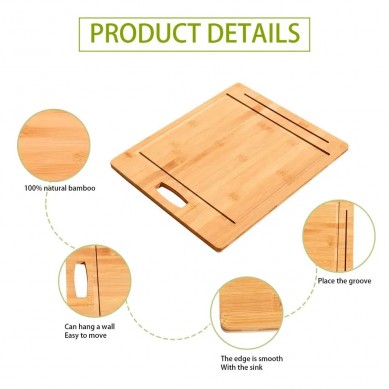 Shunstone Bamboo Wood Disposable Large Size Personalized Cross Pressure Cutting Chopping Board With Knife Holder