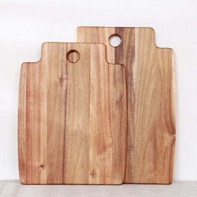 Hot Sell Kitchen Tool Set of 2 Acacia Wood Chopping Blocks Wooden Cutting Board as Christmas Gift