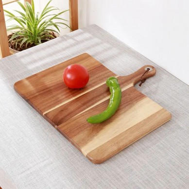 Acacia Wood Chopping Board Serving Board Premium Pizza Peel Serving Cheese Cutting Board With Handle