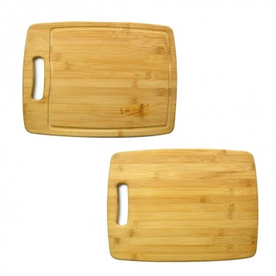 One-piece Bamboo Cutting Board 12 x 9 Inches, Kitchen Chopping Board for Meat, Cheese and Vegetables with Juice Groove