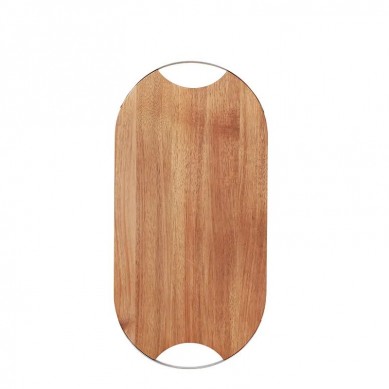 Custom Factory Price Durable Round Acacia Wood Chopping Cutting Board with Metal Handle for Gift