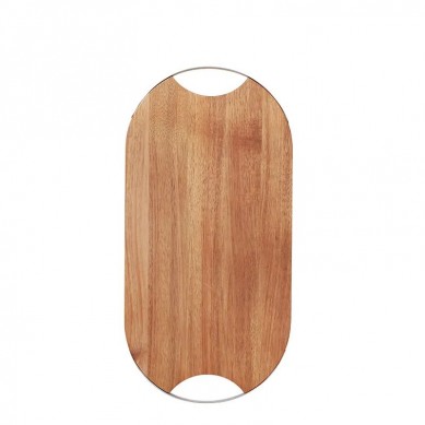 Custom Factory Price Durable Round Acacia Wood Chopping Cutting Board with Metal Handle for Gift