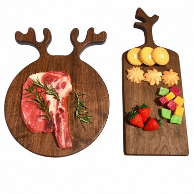 Custom Black Walnut Wood Cutting Boards Kitchen Charcuterie Board Creative Design Elk Shape Home Kitchen Set