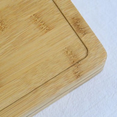 Extra Large Organic Bamboo Cutting Board with 7 Colored Silicone Cutting Mats