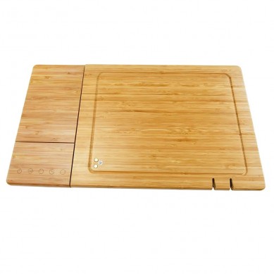 Bamboo Wood Electronic Digital Kitchen Weighing Scale Cutting Chopping Board With Tray Knife Sharpener Gift Box Packaging