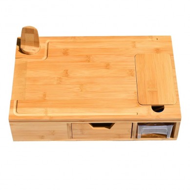 Chppping Board Wood Wooden Wine Rack Bamboo Chopping Board With Phone Holder Trays Graters Lid