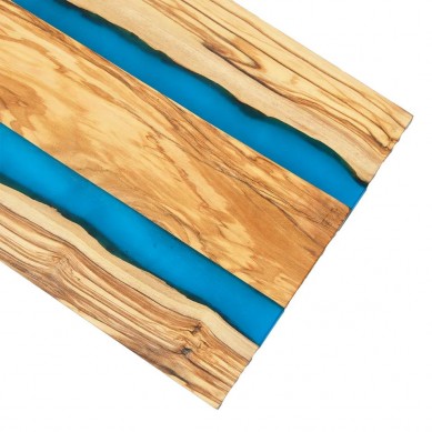 Epoxy Olive Wood And Blue River Resin Cutting Chopping Board Chopper Vegetable Cutter Bamboo Artbamboo Kitchen