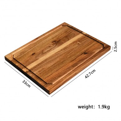 Over The Sink Thick Large Black Wooden Cutting Board Kitchen Acacia Wood 3 Built In Compartments