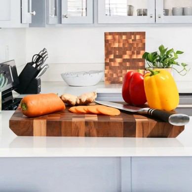 End Grain Wood Cutting Board Chopping Block Large Kitchen