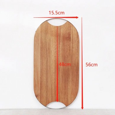 Custom Factory Price Durable Round Acacia Wood Chopping Cutting Board with Metal Handle for Gift