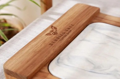 Natural Acacia Wood Cutting Board Chopping Board With Marble Slab