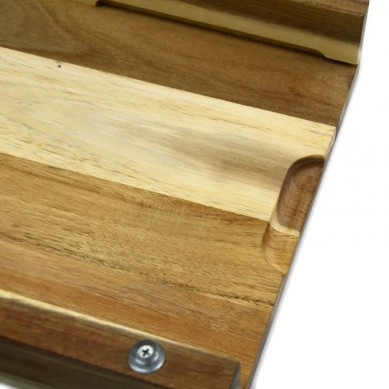 Eco friendly Wooden Meat Large Chopping Block Bamboo Cutting Board with Stainless Steel Trays