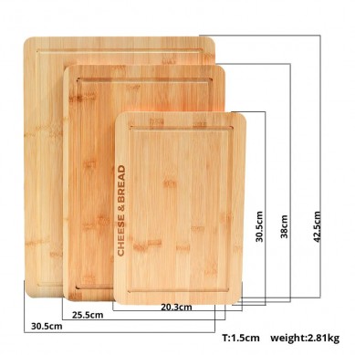 Bamboo Wooden Walnut Watermelon Workstation Cutting Board Set over the Sink for Kitchenware