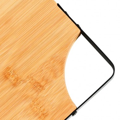 Natural Organic Bamboo Cutting Board with Juice Grooves for Kitchen Chopping with Handle for Meat