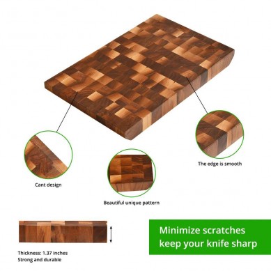 End Grain Wood Cutting Board Chopping Block Large Kitchen