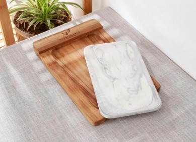 Natural Acacia Wood Cutting Board Chopping Board With Marble Slab