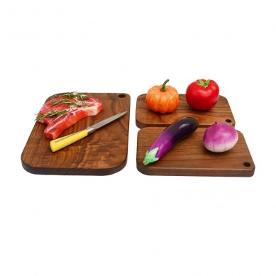 Mini Butcher Block Rubber Vegetable Fruit Walnut Acacia Wooden Bamboo Chopping Custom Wood Boat Cutting Board Set Tray