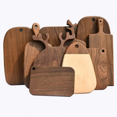 Wholesale Black Walnut Wood Mini Cheese Board Wooden Charcuterie Unique Sublimation Cutting Board with Handle