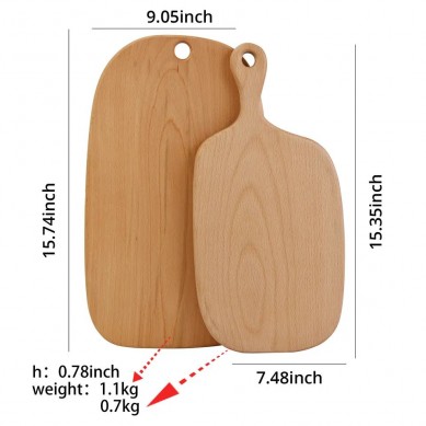 Hand Crafted Live Edge Chef Kitchen Aptitlig Cut Board Single Panel Beech Wood Planks for Cutting,2 Pieces Charcuterie Boards