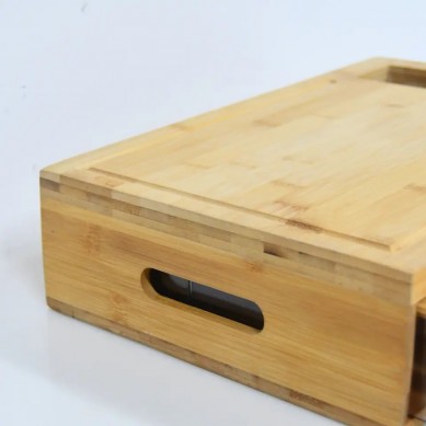 Large Bamboo Cutting Board Chopping Blocks Wood Butcher Block With 4 Drawers