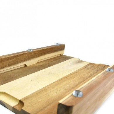 Eco friendly Wooden Meat Large Chopping Block Bamboo Cutting Board with Stainless Steel Trays
