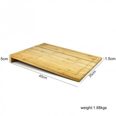 Extra Large Wooden Bamboo Cutting And Chopping Board with Raised Edges on Sides