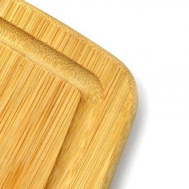 One-piece Bamboo Cutting Board 12 x 9 Inches, Kitchen Chopping Board for Meat, Cheese and Vegetables with Juice Groove