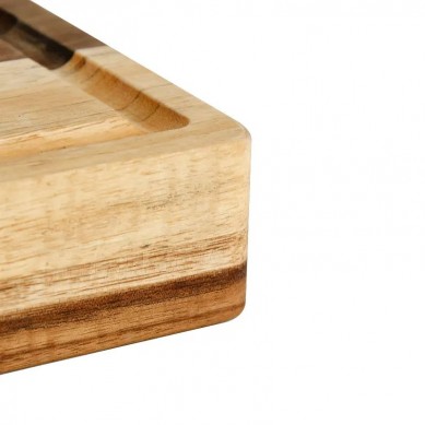Premium Acacia Wood Large Reversible Cutting Board with Juice Groove & Cracker Holder Chopping Board Charcuterie Board