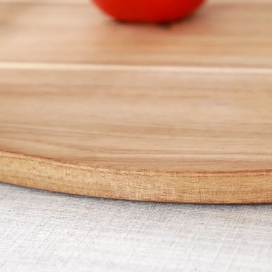 Custom Factory Price Durable Round Acacia Wood Chopping Cutting Board with Metal Handle for Gift