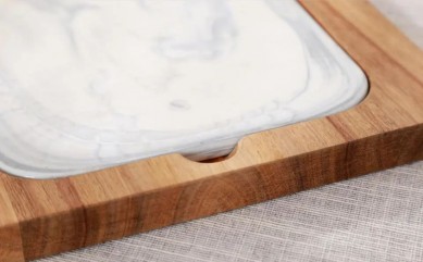 Natural Acacia Wood Cutting Board Chopping Board With Marble Slab