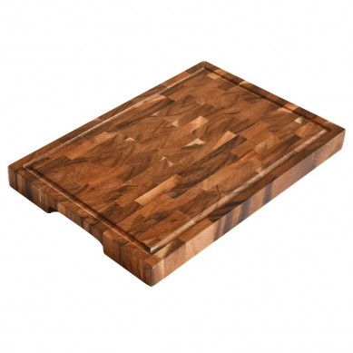 Walnut Large Cutting Board End Grain Charcuterie Board with Deep Juice Butcher Block Serving Board with Sorting Compartment