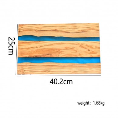 Epoxy Olive Wood And Blue River Resin Cutting Chopping Board Chopper Vegetable Cutter Bamboo Artbamboo Kitchen