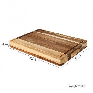 Premium Acacia Wood Large Reversible Cutting Board with Juice Groove & Cracker Holder Chopping Board Charcuterie Board