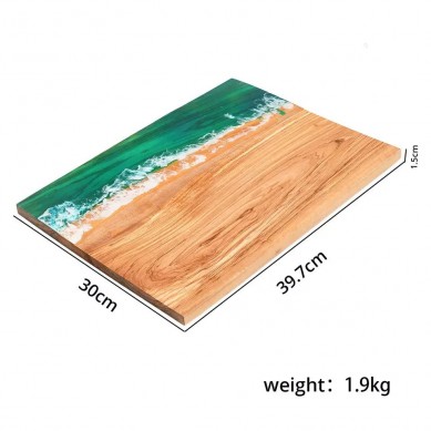 NEW Luxury Kitchen Decor Ocean Blue Epoxy River Cutting Board Antipasto Wood Platter Charcuterie, Gift Boards with Resin Art